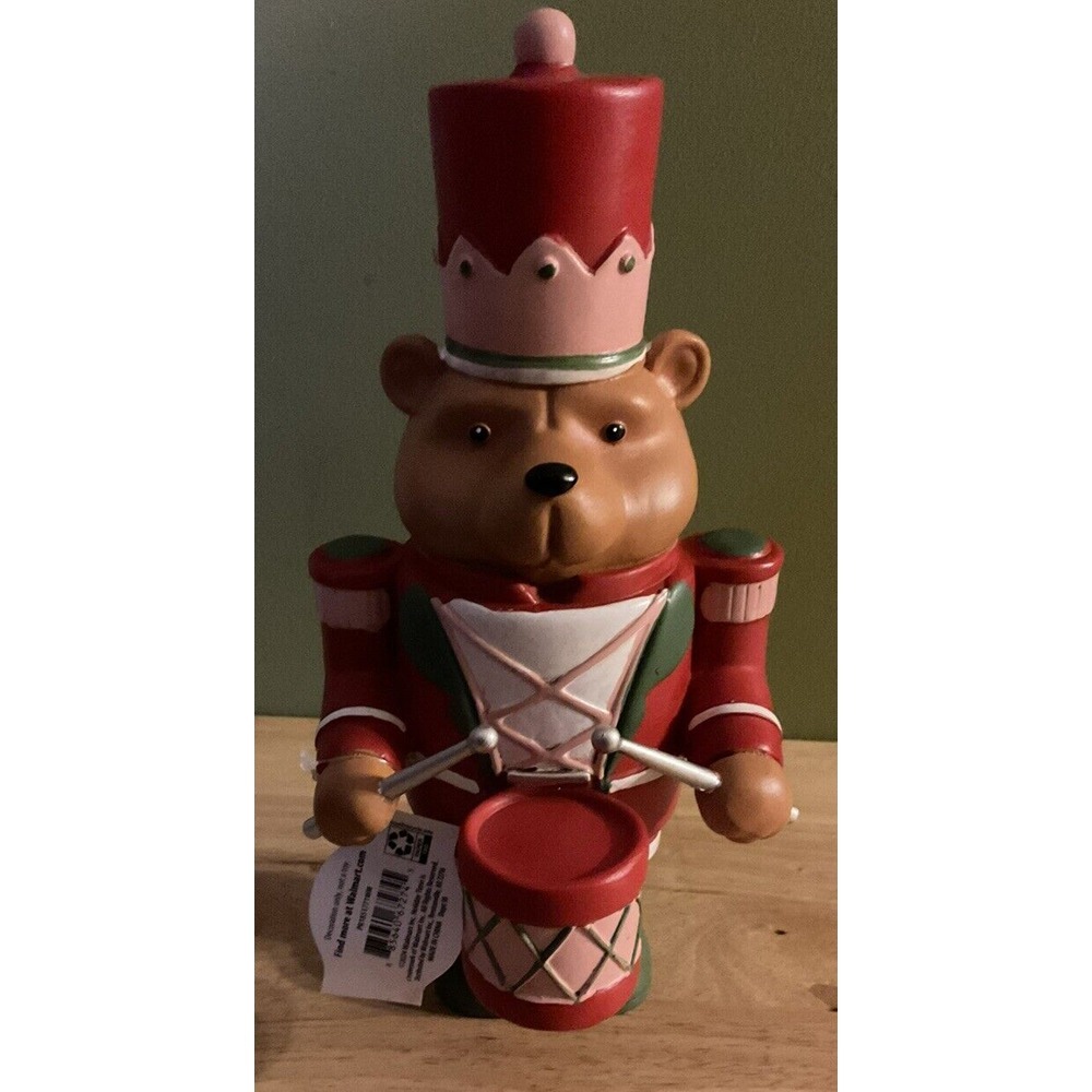 Holiday Times Drumming Bear Decoration, 10 In‎ Tall
